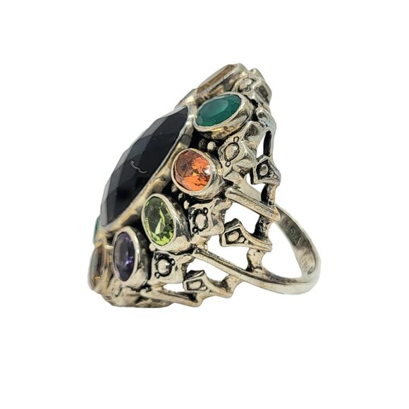 Nicky Butler Sz 6 RAJ Gemstone Ring Smokey Quartz Numbered .925 Sterling Silver - Picture 3 of 9